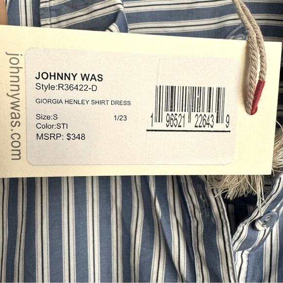 NEW Johnny Was Georgia Stripe Henley Shirt Dress - Picture 7 of 11